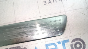 Mercedes C-class W205 15-21 chrome front right outer door sill trim, no backlight, type 1, scratches, broken mount