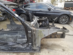 Front right quarter panel BMW 3 F30 16-18 on the body, black, dented