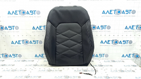 Driver's seat back upholstery for VW Atlas 24-25, black leather, white stitching, SE, perforation, heated