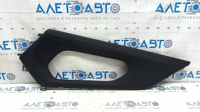 Upper left side center console trim for VW Atlas 24-25, black leather with white stitching