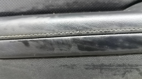 Black front left door panel for VW Atlas 24-25, black leather with white stitching, wood trim, chrome, black leather armrest, with lighting, with a buzzer, with a handle, with overlays, scratches