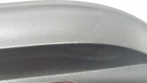 Door trim, rear left, VW Atlas 24-25, black, black leather with white stitching, without curtain, wood insert, chrome, black leather armrest, with backlight, with handle, with overlays, scratch, 