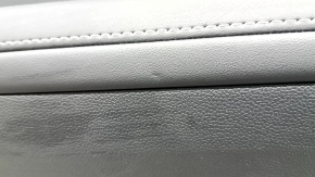 Door trim, rear left, VW Atlas 24-25, black, black leather with white stitching, without curtain, wood insert, chrome, black leather armrest, with backlight, with handle, with overlays, scratch, 