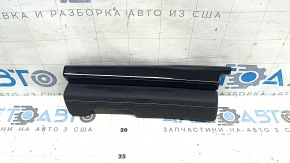 Left lower front panel trim for VW Atlas 24-25, black leather with white stitching and black molding
