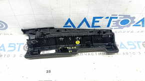 Left lower front panel trim for VW Atlas 24-25, black leather with white stitching and black molding