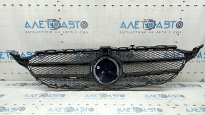 Mercedes C-class W205 15-21 radiator grille assembly without a chamber, sand, crack in enamel