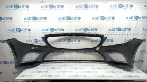 Front bumper bare Mercedes C-class W205 300/350e/350h/400 19-21 without parking sensors, graphite 992, worn