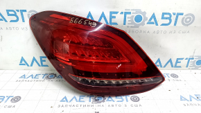 Left Mercedes C-class W205 19-21 LED headlight, water contact, peeling reflector