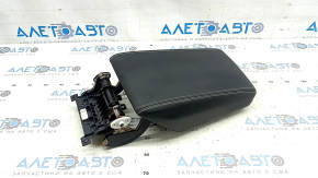 VW Atlas 24-25 armrest, black leather with white stitching