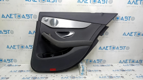 Door trim card rear right Mercedes C-class W205 19-21 dark gray leather without curtain, Burmester, dark gray leather insert, dark gray leather armrest, gray molding, contact with water, under the bla