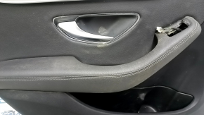 Door trim card rear left Mercedes C-class W205 19-21 dark gray leather without curtain, Burmester, dark gray leather insert, dark gray leather armrest, gray molding, with handle, contact with water