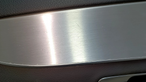 Door trim card front left Mercedes C-class W205 19-21 dark gray leather without curtain, Burmester, dark gray leather insert, dark gray leather armrest, gray molding, with handle, contact with water