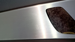 Door trim card front left Mercedes C-class W205 19-21 dark gray leather without curtain, Burmester, dark gray leather insert, dark gray leather armrest, gray molding, with handle, contact with water