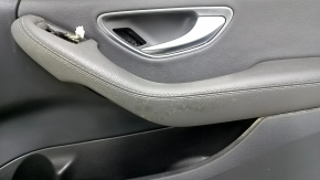 Door trim card front right Mercedes C-class W205 19-21 dark gray leather, Burmester, dark gray leather insert, dark gray leather armrest, gray molding, with handle, contact with water, under 