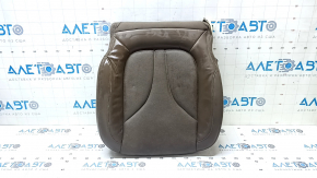 Lincoln MKC 15 passenger seat cushion upholstery - brown leather, perforated, ventilated and heated, wrinkled