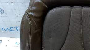 Lincoln MKC 15 passenger seat cushion upholstery - brown leather, perforated, ventilated and heated, wrinkled