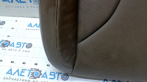 Lincoln MKC 15 passenger seat cushion upholstery - brown leather, perforated, ventilated and heated, wrinkled