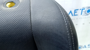 Nissan Pathfinder 13-16 passenger seat back upholstery, black leather, perforation, scratches