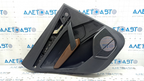 Door trim panel rear left Audi Q5 80A 18-20 black leather, armrest leather brown, under the tweeter, with handle, dent
