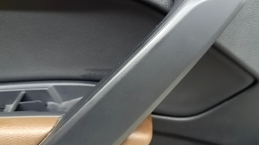 Front left door trim panel for Audi Q5 80A 18-20 black leather, brown leather armrest, with overlays, with handle, scratches