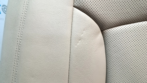 The back of the rear row of seats of the Hyundai Sonata 11-14, beige leather, leather punctures, abrasions