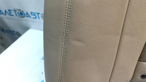 The back of the rear row of seats of the Hyundai Sonata 11-14, beige leather, leather punctures, abrasions