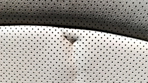 The back of the rear row of seats of the Hyundai Sonata 11-14, beige leather, leather punctures, abrasions