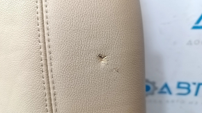 The back of the rear row of seats of the Hyundai Sonata 11-14, beige leather, leather punctures, abrasions