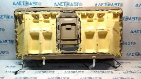 The back of the rear row of seats of the Hyundai Sonata 11-14, beige leather, leather punctures, abrasions
