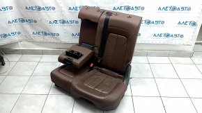 Rear seats, 2nd row, left, Audi Q5 80A 18-24, brown leather, with belt, armrest, needs cleaning, wrinkled