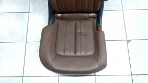 Rear seat row 2 right Audi Q5 80A 18-20 brown leather, wrinkled, leather is peeling off in the area of the headrest mounting bushings