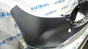 Front bumper, bare, Mazda CX-5 22-25, without parking sensors, silver, torn, broken fasteners, scratches
