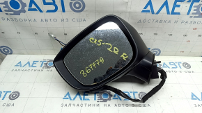 Left side mirror assembly Mazda CX-5 17-24, 6 pins, BSM, heated, turn signal, silver, crack in housing