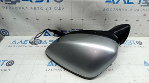 Left side mirror assembly Mazda CX-5 17-24, 6 pins, BSM, heated, turn signal, silver, crack in housing