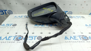 Left side mirror assembly Mazda CX-5 17-24, 6 pins, BSM, heated, turn signal, silver, crack in housing