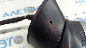 Left side mirror assembly Mazda CX-5 17-24, 6 pins, BSM, heated, turn signal, silver, crack in housing