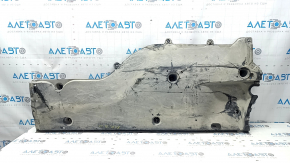 Left underbody protection for VW Atlas 18-25 is dented and torn.