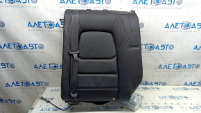 Rear seat backrest, 2nd row, left, Mazda CX-5 19-22, black leather, perforated, with brown stitching, with belt, without headrest, dented, cracked, needs cleaning