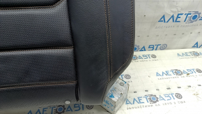 Rear seat backrest, 2nd row, left, Mazda CX-5 19-22, black leather, perforated, with brown stitching, with belt, without headrest, dented, cracked, needs cleaning
