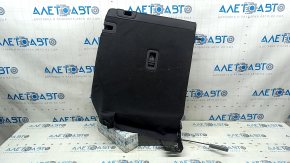 Rear seat backrest, 2nd row, left, Mazda CX-5 19-22, black leather, perforated, with brown stitching, with belt, without headrest, dented, cracked, needs cleaning