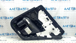 Door trim, rear left, BMW X3 G01 18-21, black leather, black Vernasca leather insert, gray stitching, dark oak trim, scratches