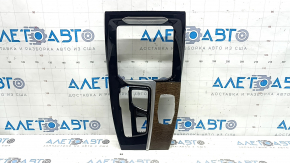 BMW X3 G01 18-21 black center console trim, dark oak Perlglanz Chrome insert, with emblem, scratches
