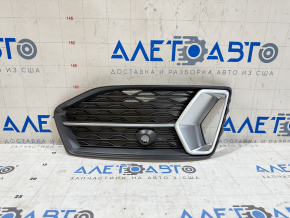 Front bumper grille right Audi A6 C8 19-22 for air duct and parking sensors, black with silver