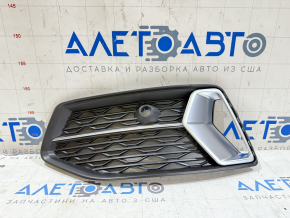 Front bumper grille left Audi A6 C8 19-22 for air duct and parking sensors, black with silver