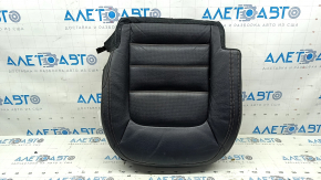 Mazda CX-5 17-23 driver's seat cushion upholstery, black leather, with brown stitching, heated, perforated, dented