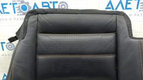 Mazda CX-5 17-23 driver's seat cushion upholstery, black leather, with brown stitching, heated, perforated, dented