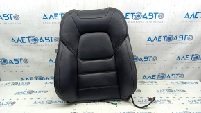 Mazda CX-5 17-23 passenger seat back upholstery, black leather, with brown stitching, heated, perforated, needs cleaning, scuffed