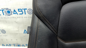 Mazda CX-5 17-23 passenger seat back upholstery, black leather, with brown stitching, heated, perforated, needs cleaning, scuffed