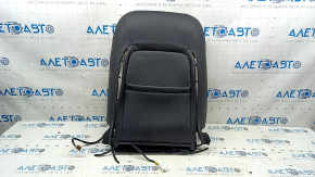 Mazda CX-5 17-23 passenger seat back upholstery, black leather, with brown stitching, heated, perforated, needs cleaning, scuffed