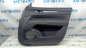 Mazda CX-5 2023-2025 front right door panel with black leather insert, black leather armrest, chrome molding, with handle, scratches, abrasions